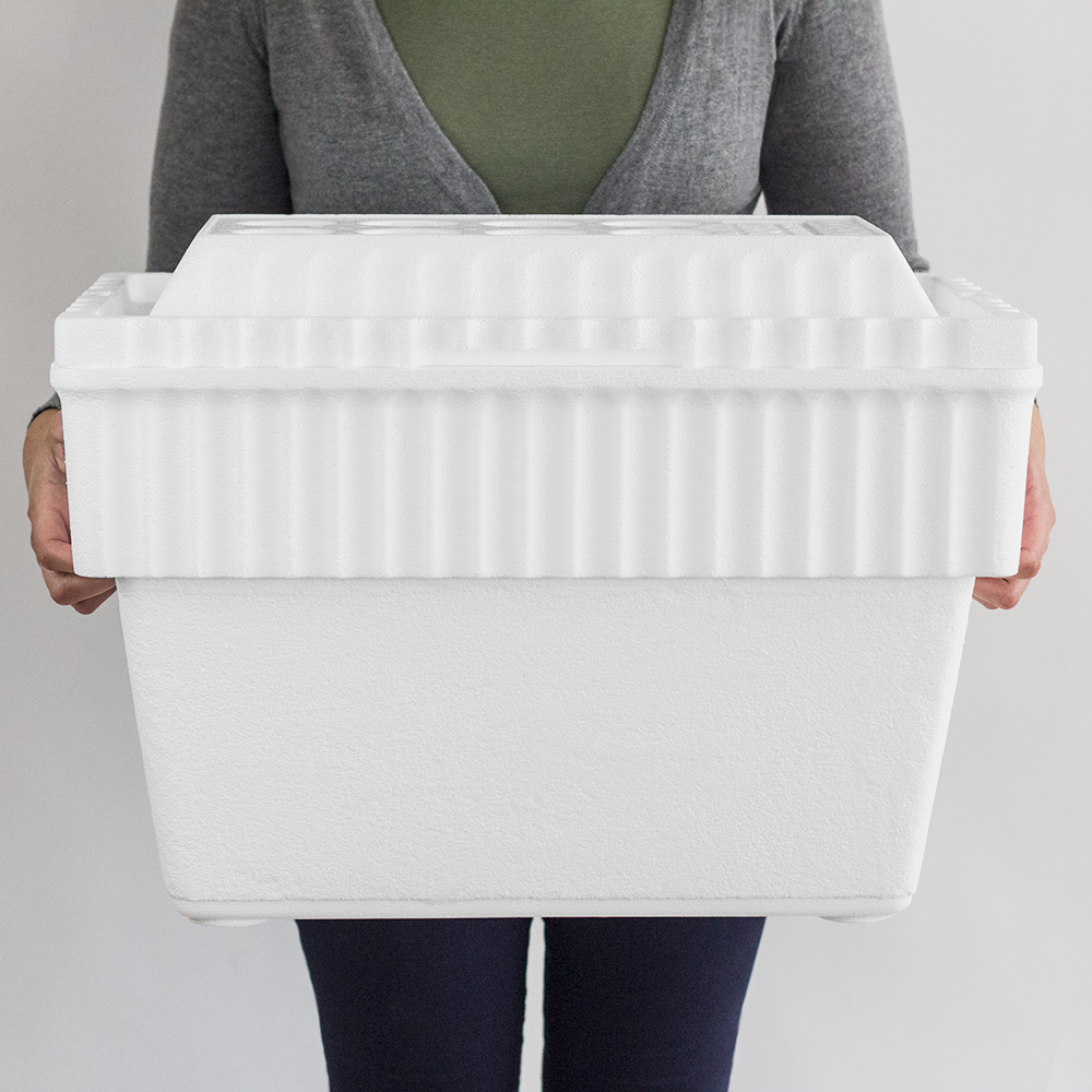 LiFoam Cooler, Styrofoam, White, Double 6 Pack